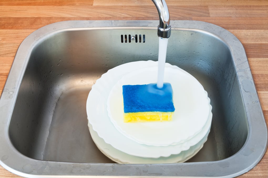 Washing-up by Dish Sponge